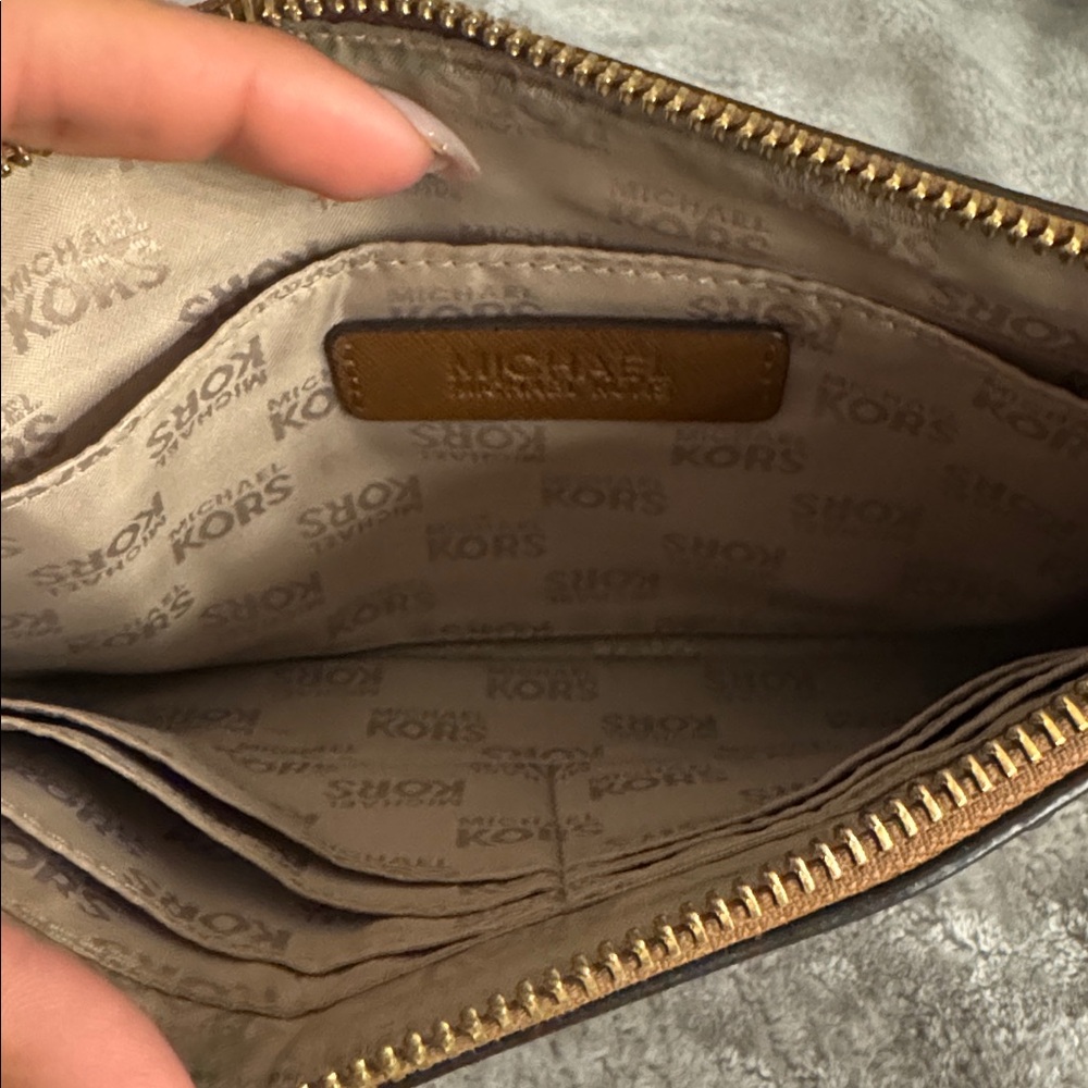 Michael Kors Tan Wristlet with Gold Accents - Picture 5 of 6